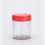 Shokki Red Plastic Cap Glass Jar