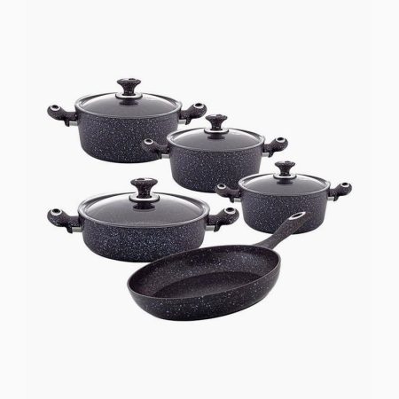 Hascevher Stoneco 9Pc Cookware Set(20-22-26Pot-26SP-26FP)