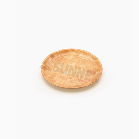 Sunnex Round Wooden Woven Tray 12 Inch