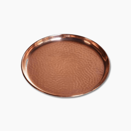 FNS Bar Tray Hammered Copper Round 35cm