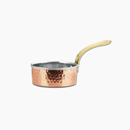 FnS Copper Hammered Heavy Sauce Pan with Brass Handle