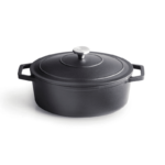 Cast Iron Oval Casserole - Matt Black