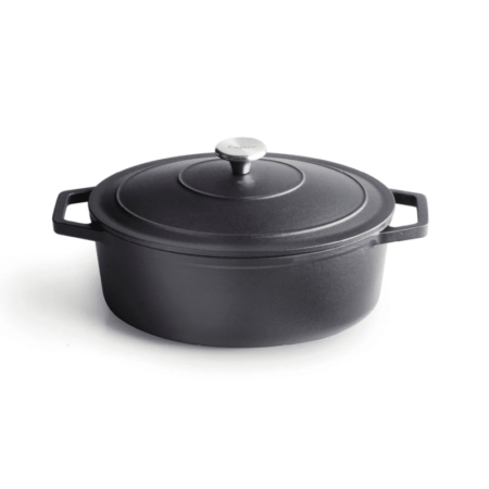 Cast Iron Oval Casserole - Matt Black