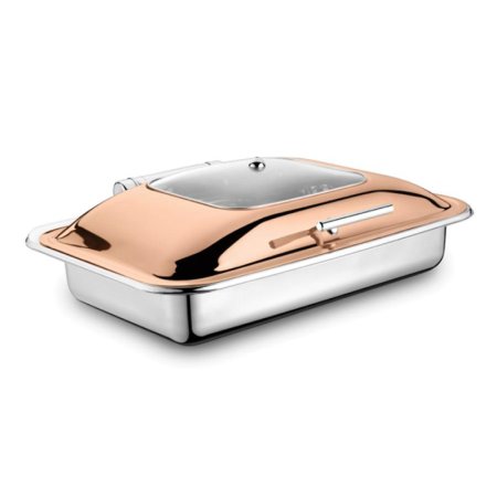Fns Rectangular Glass Lid Induction Top Rose Gold Finish 9 Ltr