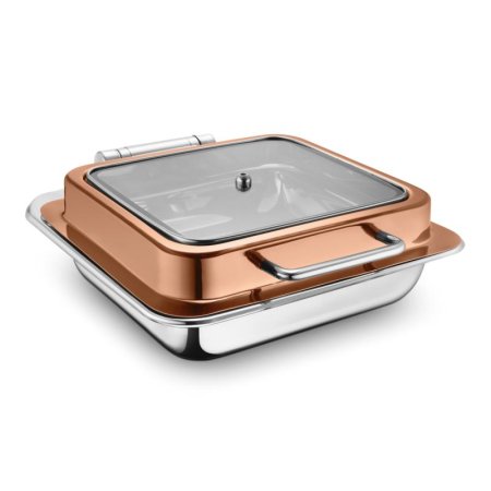 Fns Square Full Glass Lid Induction Top 6 Ltr Rose Gold