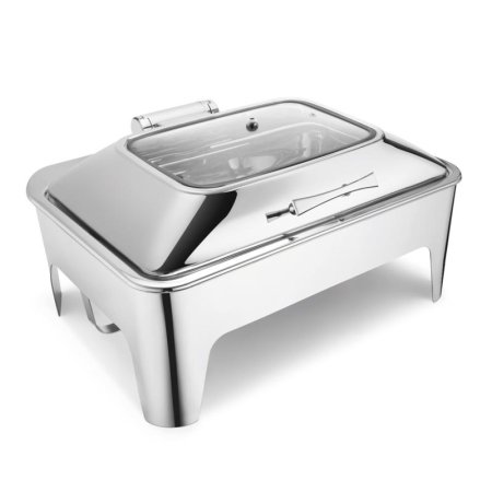 Fns Rectangular Glass Lid With Frame Stand and Electric Heater 9 Ltr