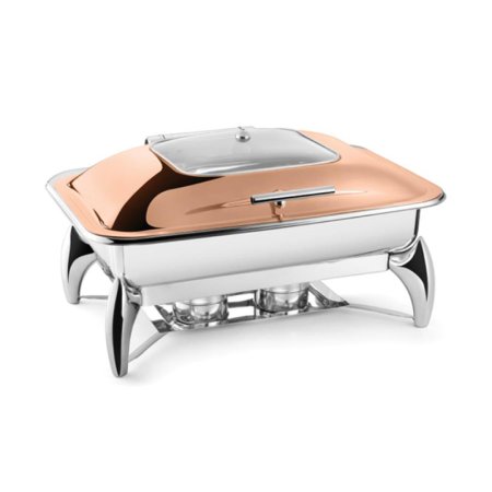 Fns Rectangular Glass Lid With Chic Stand Rose Gold Finish 9LTR