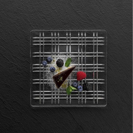 Nachtmann Square Smoked Plate 21Cm 2Pc Set